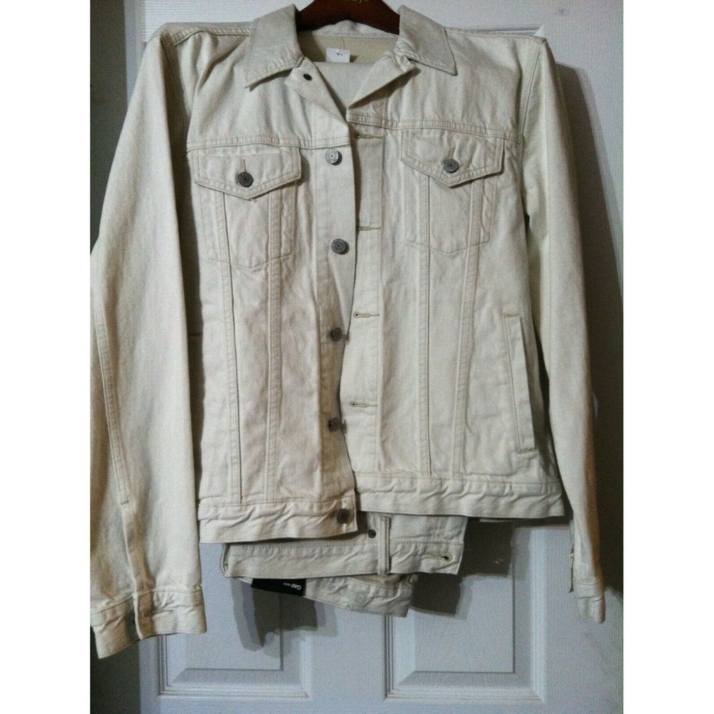GAP MENS NEW BEIGE 100%COTTON 2 PC OUTFIT PANTS:36/32 JACKET: L